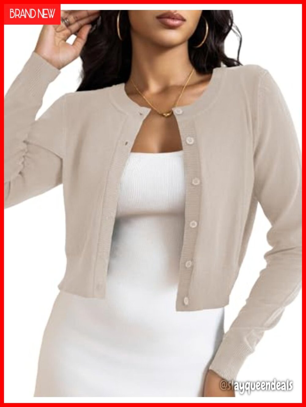 Cropped Cardigan Bolero Shrug Button Down Long Sleeve Knit Women